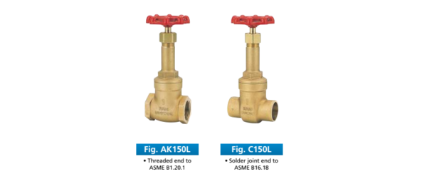 Van cửa (gate valve) bằng thau hoặc đồng, lắp ren