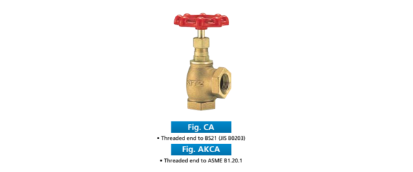 Van góc (angle globe valve) bằng đồng, lắp ren