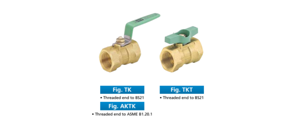 Van bi (ball valve) bằng thau hoặc đồng, lắp ren