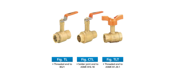 Van bi (ball valve) bằng thau hoặc đồng, lắp ren