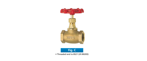 Bronze globe valve, threaded ends