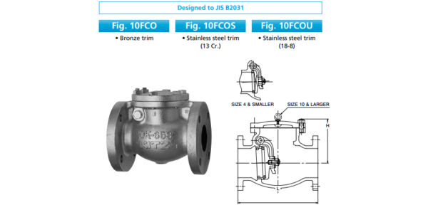 Cast Iron check valve, flanged ends